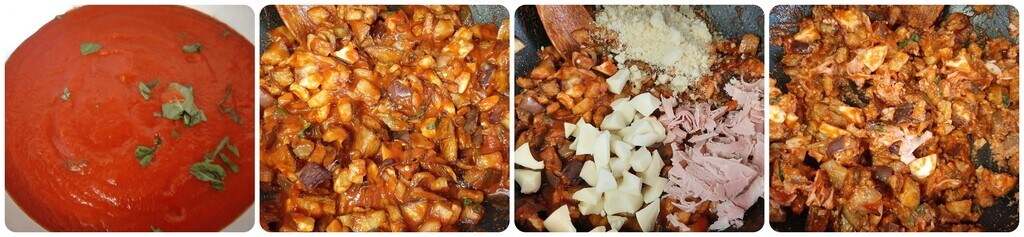 Conchiglioni farcis avec aubergines à la parmigiana