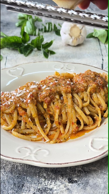 pâtes au pesto de tomates séchées