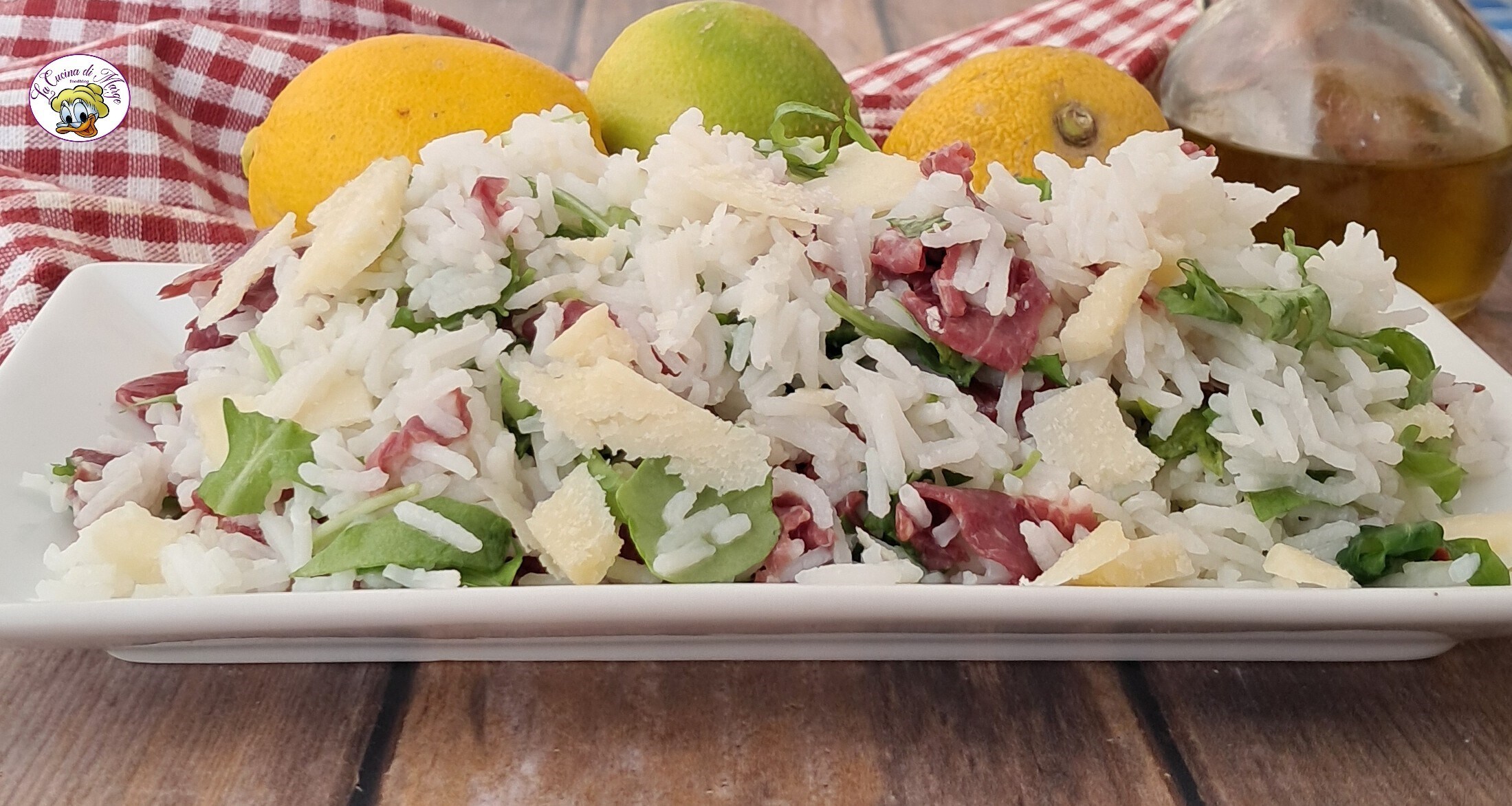 Riz froid bresaola roquette et citron