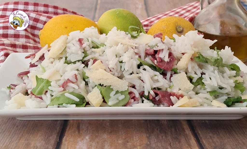 Riz froid bresaola roquette et citron