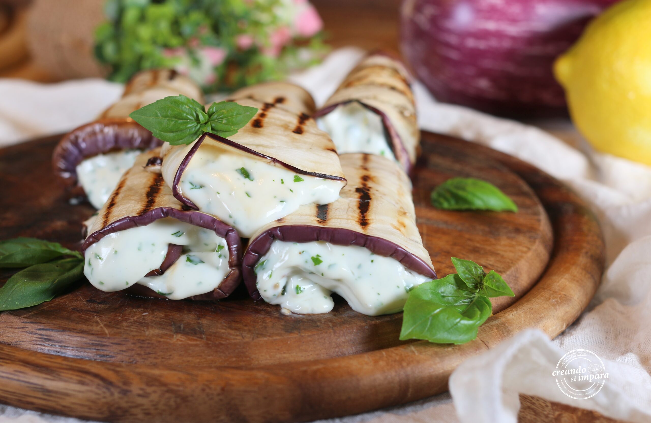 Roulades d’aubergines au stracchino