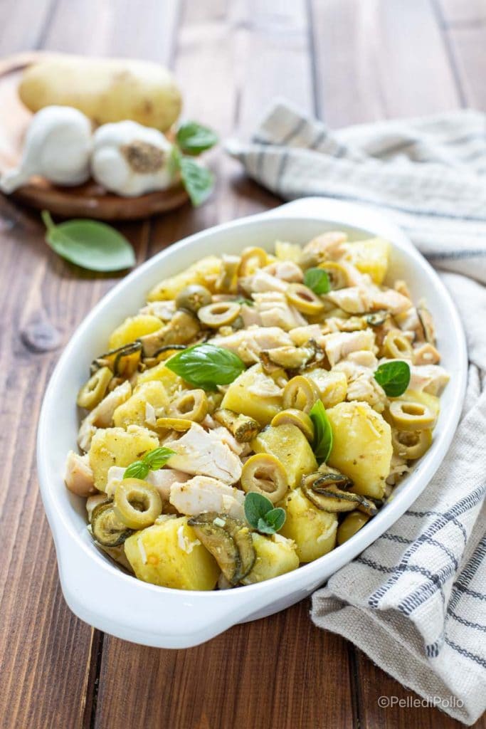 salade de poulet et pommes de terre froide
