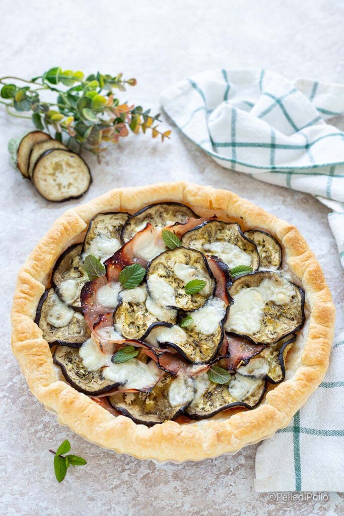 tarte salée aux aubergines et jambon