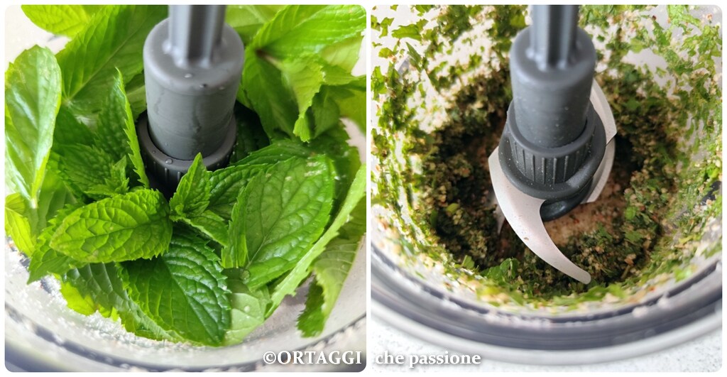 ajouter la menthe et hacher