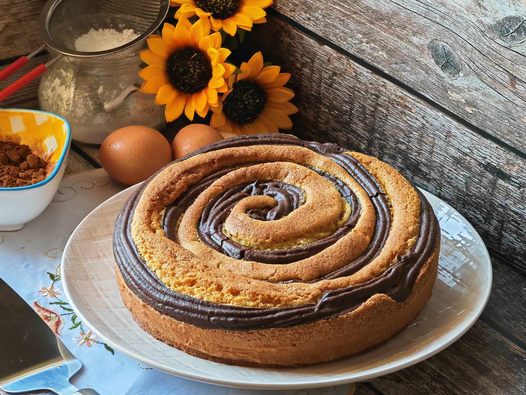 Gâteau roulé marbré