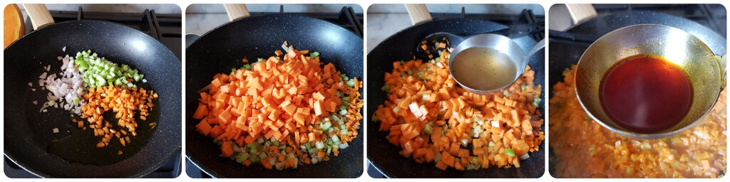 préparation de la sauce pour les rigatoni