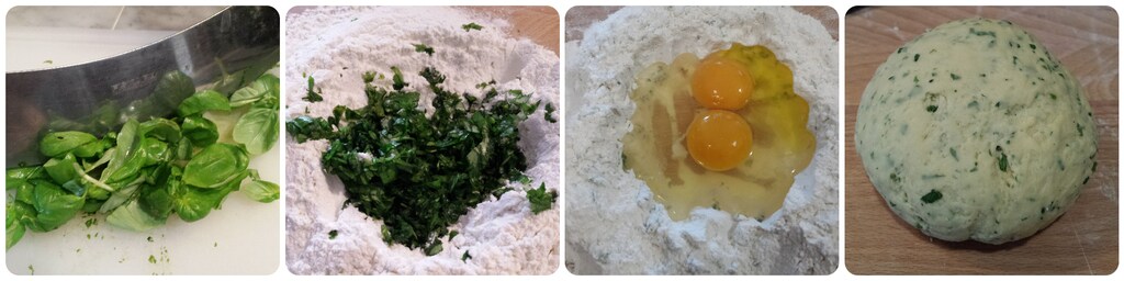 pâtes fraîches avec pâte au basilic