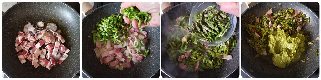 fettuccine lardons asperges et ricotta