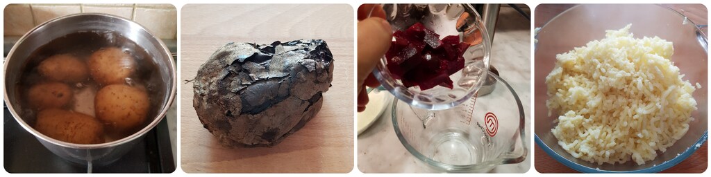 gnocchis de pommes de terre et betterave avec sauce aux pignons