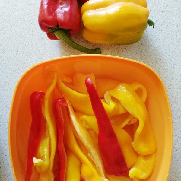 laver les lamelles de poivrons