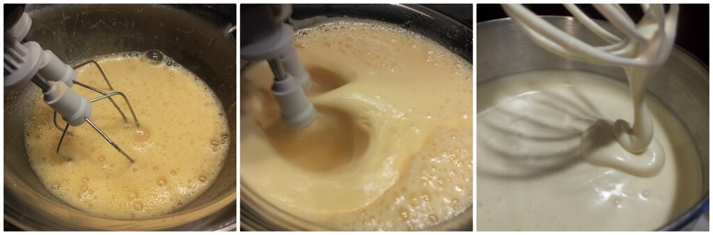 gâteau mimosa aux pêches au sirop