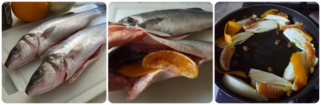 bar en cocotte avec fenouil et orange