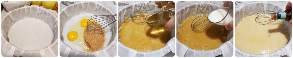 gâteau aux pommes avec pâte préparée dans le moule de cuisson