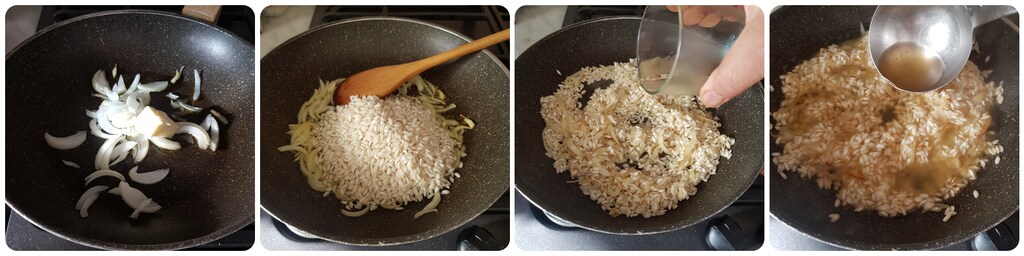 risotto au castelmagno avec poires et éclats de noisettes