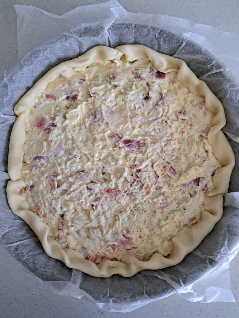 tarte salée avec speck et ciboulettes