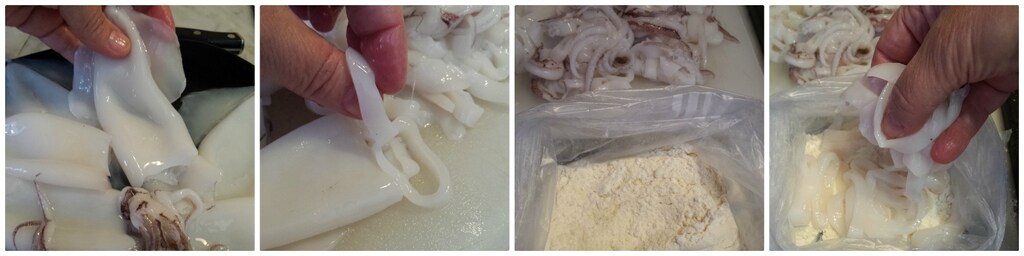 anneaux de calamars frits très tendres