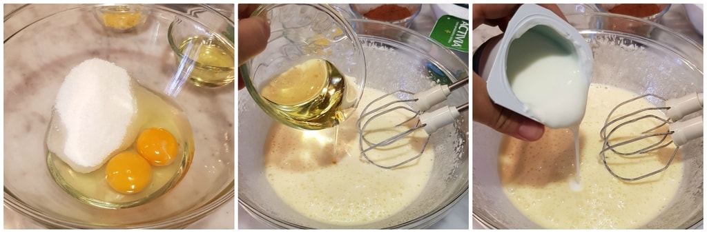 gâteau au chocolat avec yaourt et pommes