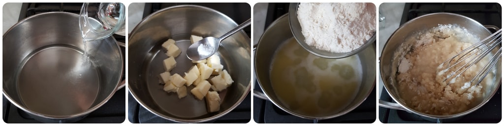 profiteroles avec crème et sauce au chocolat