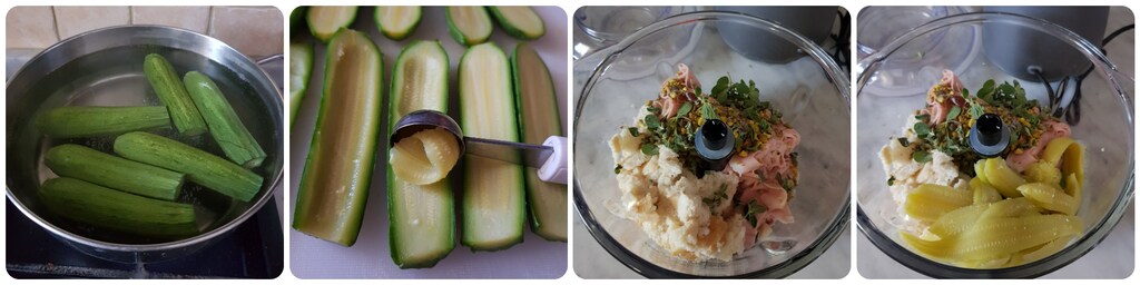 courgettes farcies à la mortadelle et aux pistaches