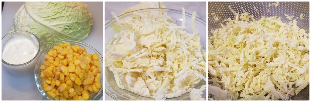 petite salade fraîche de chou frisé et maïs