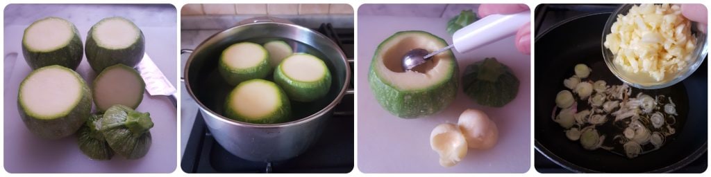 courgettes rondes farcies au thon et à la ricotta