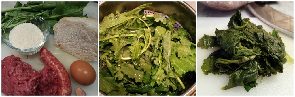 boulettes de viande et feuilles de navet