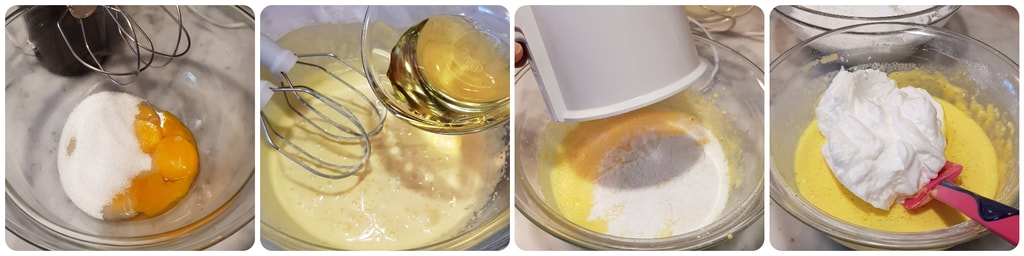 roulé mimosa avec crème et griottes