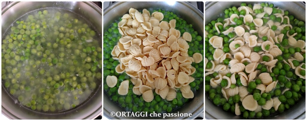 cuire les pâtes comme un risotto avec les pois