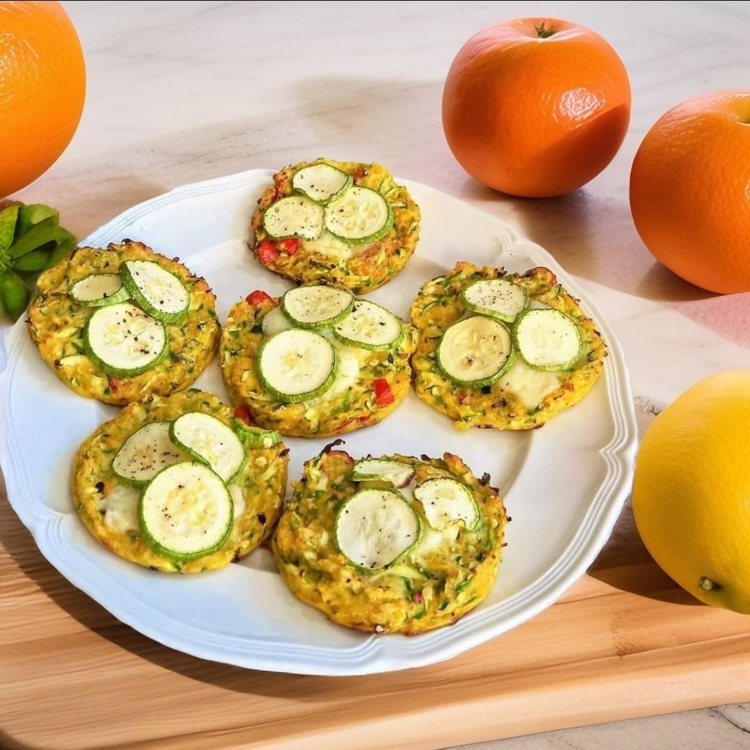 Les hamburgers de courgettes et piments rouges