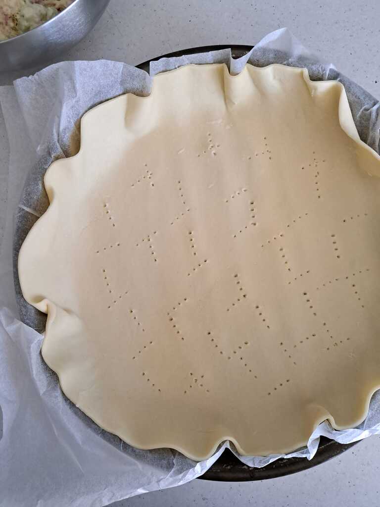 tarte salée avec speck et ciboulettes