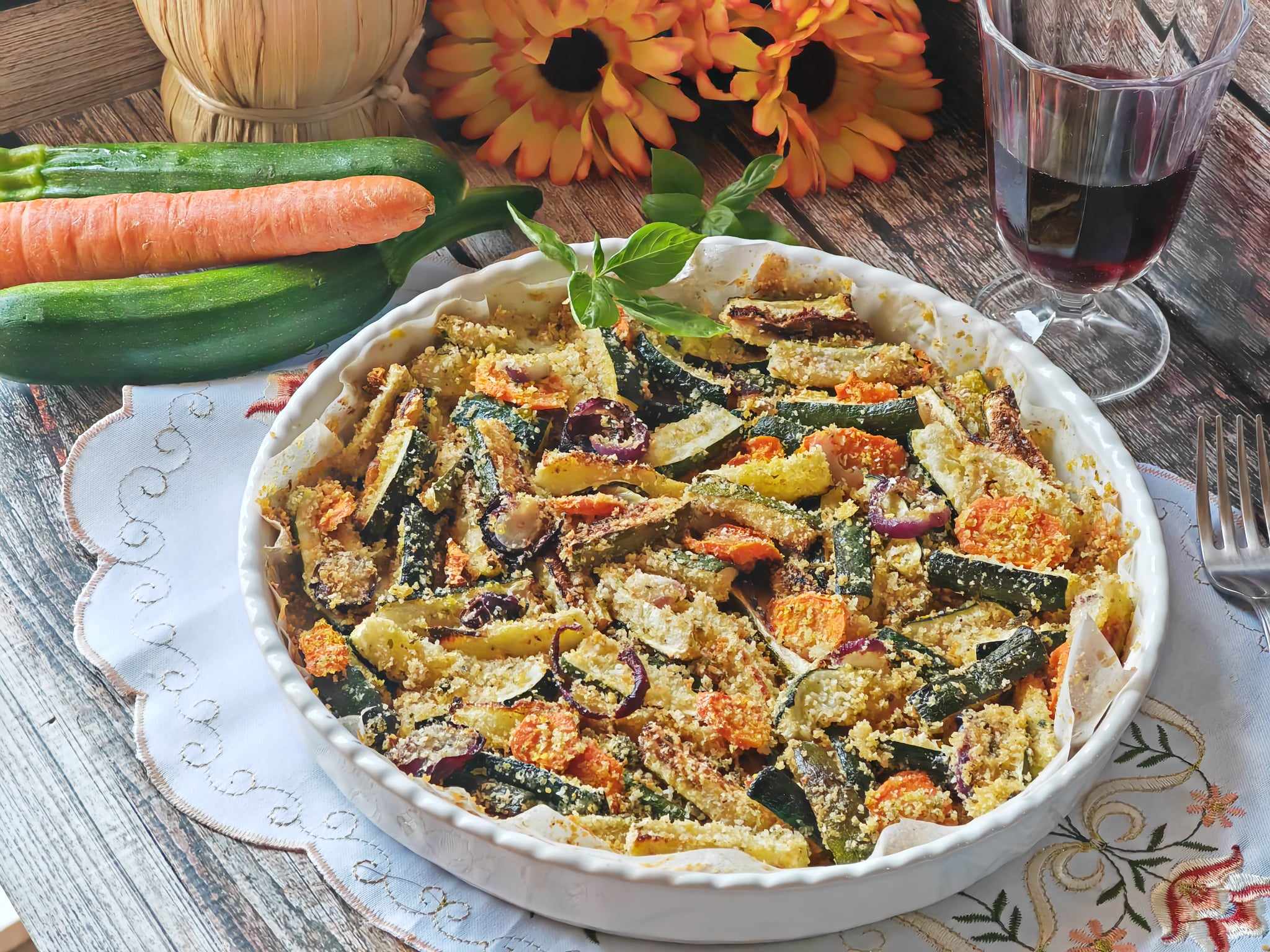 Gratin de courgettes et carottes au four