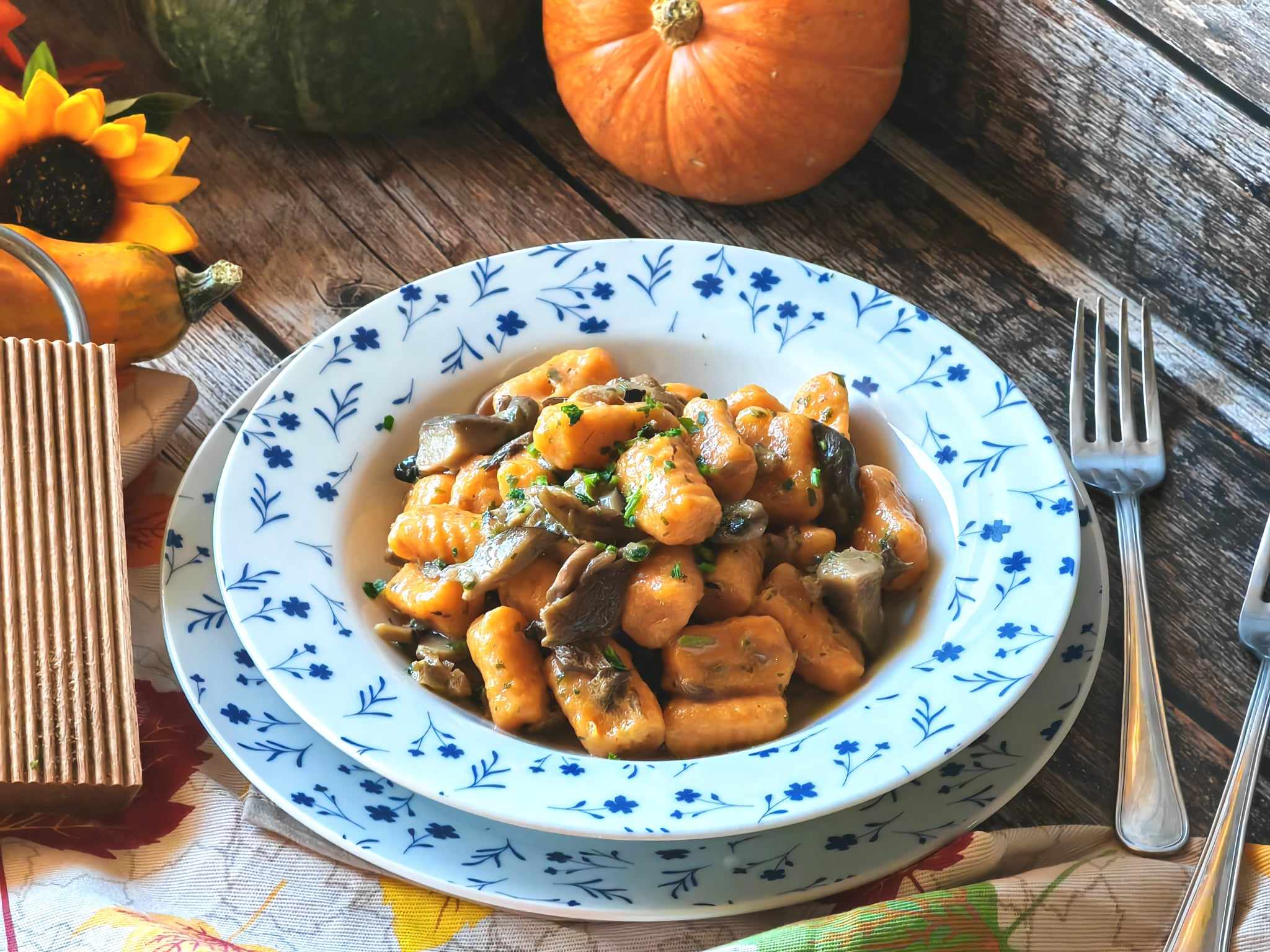Gnocchis de courge aux champignons