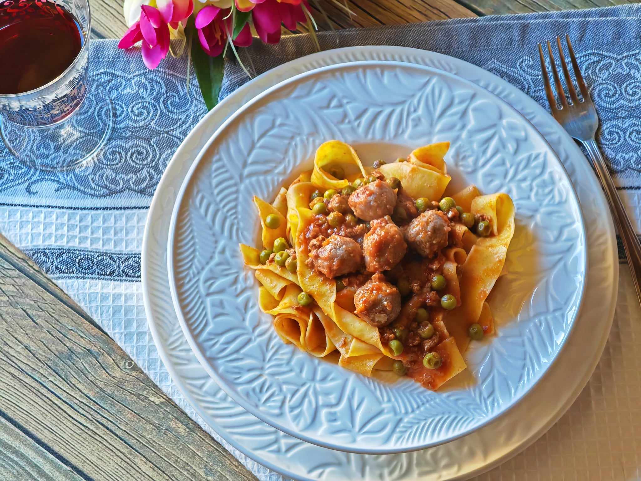 Pappardelle aux boulettes de saucisse