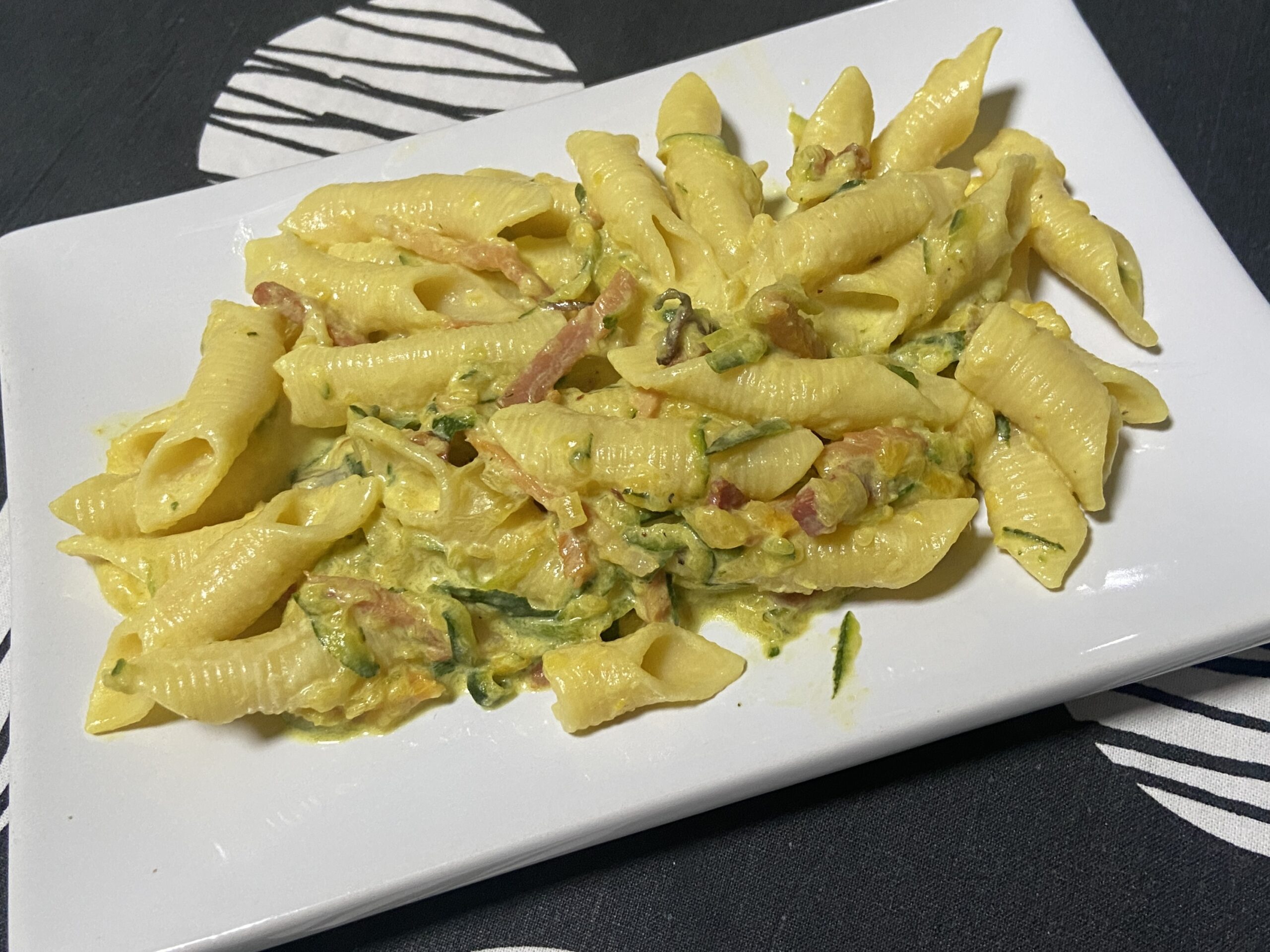 Garganelli aux courgettes et safran