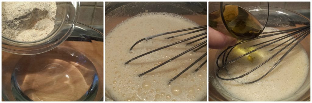 farinata avec oignons nouveaux et stracchino