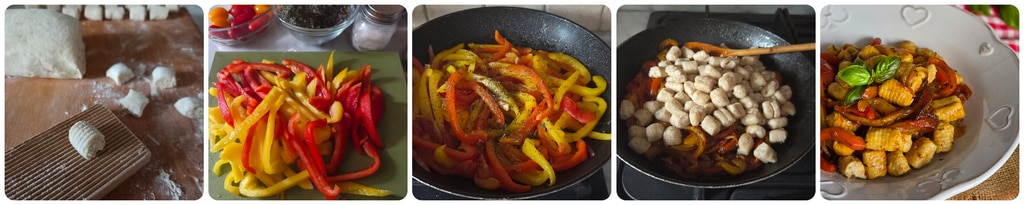 gnocchis complets à la ricotta avec des poivrons