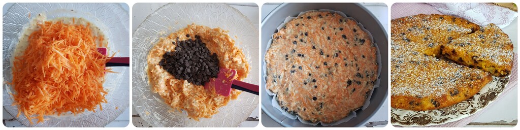 gâteau aux carottes, amandes et chocolat