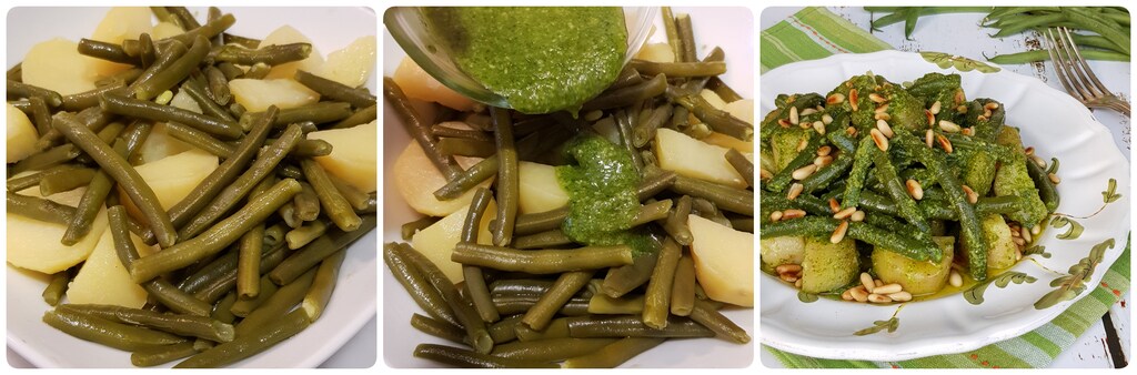 haricots verts et pommes de terre au pesto