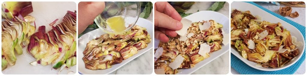salade de cœurs d'artichauts crus