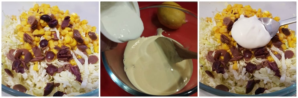 petite salade fraîche de chou frisé et maïs