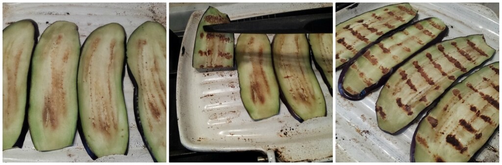 aubergines grillées et assaisonnées