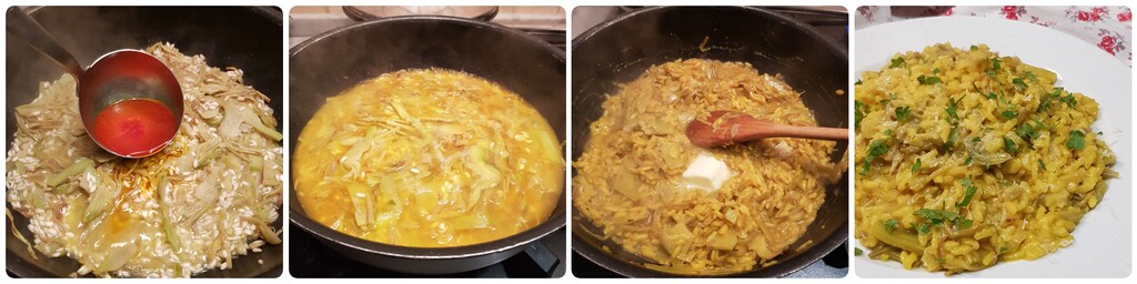 risotto au safran avec artichauts