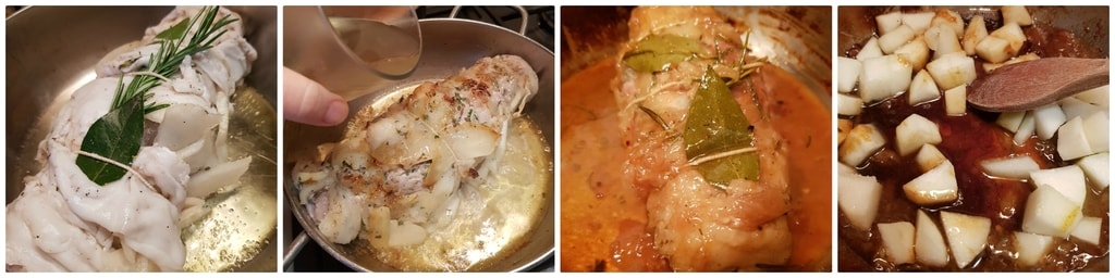 filet de porc au lard et aux poires