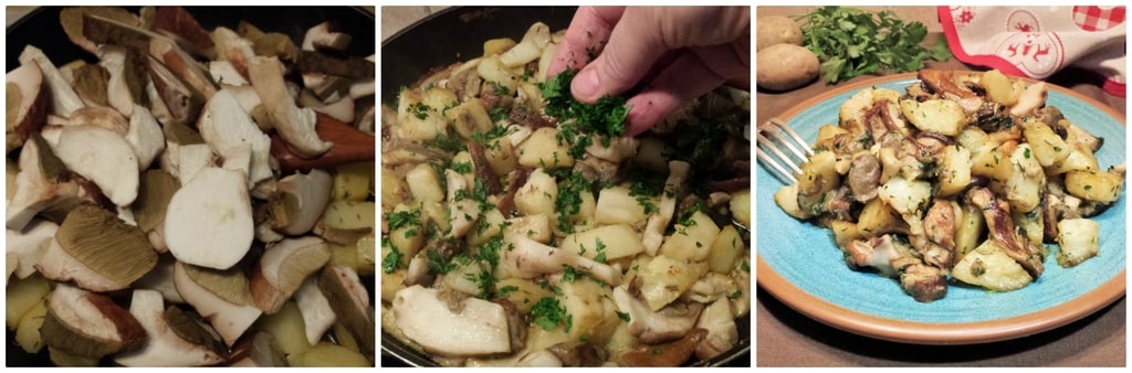 cèpes et pommes de terre en cocotte