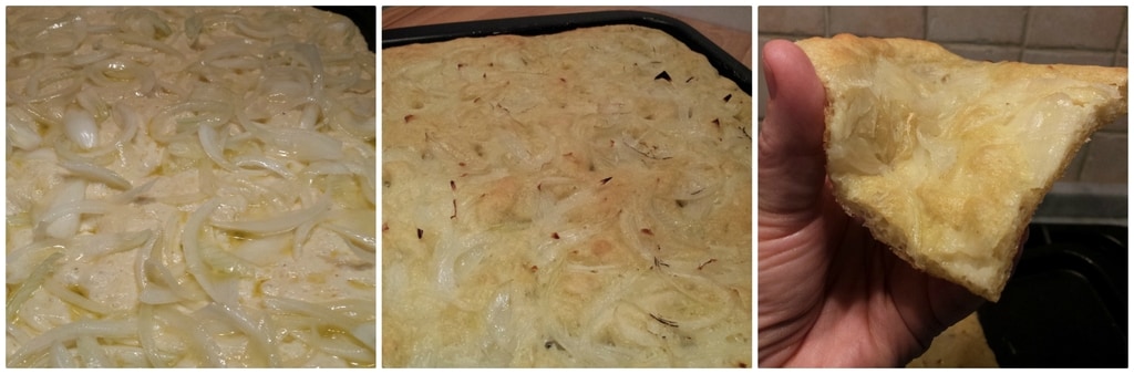 focaccia de pommes de terre aux oignons
