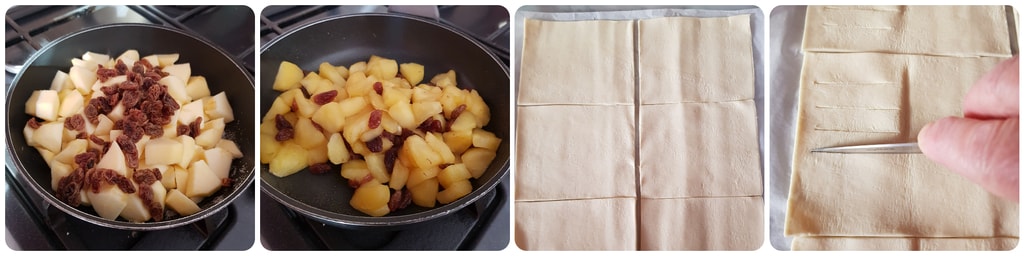 feuilletés à la crème et aux pommes