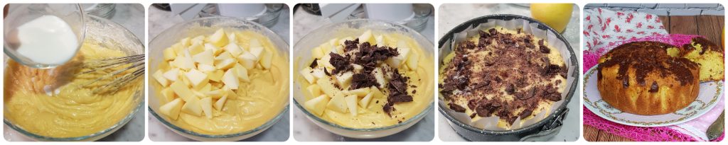 gâteau moelleux avec pommes et chocolat