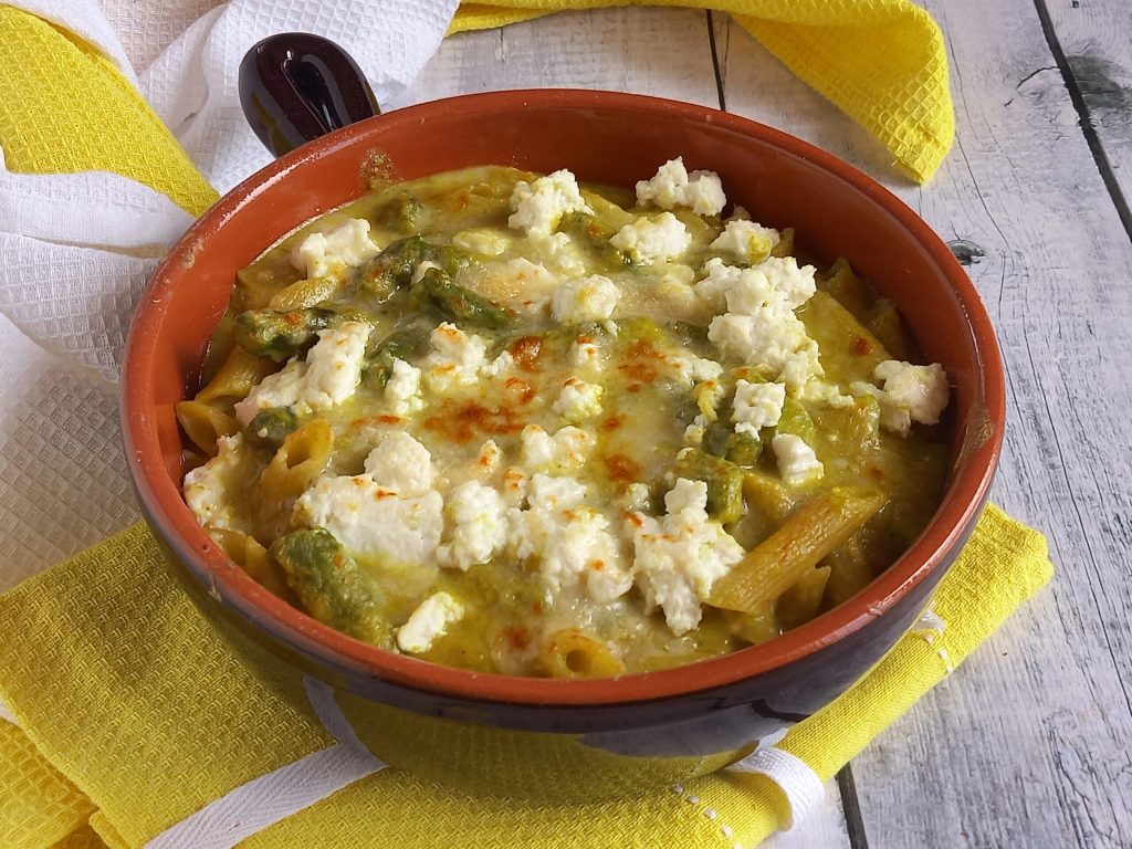 Pâtes gratinées aux asperges et ricotta