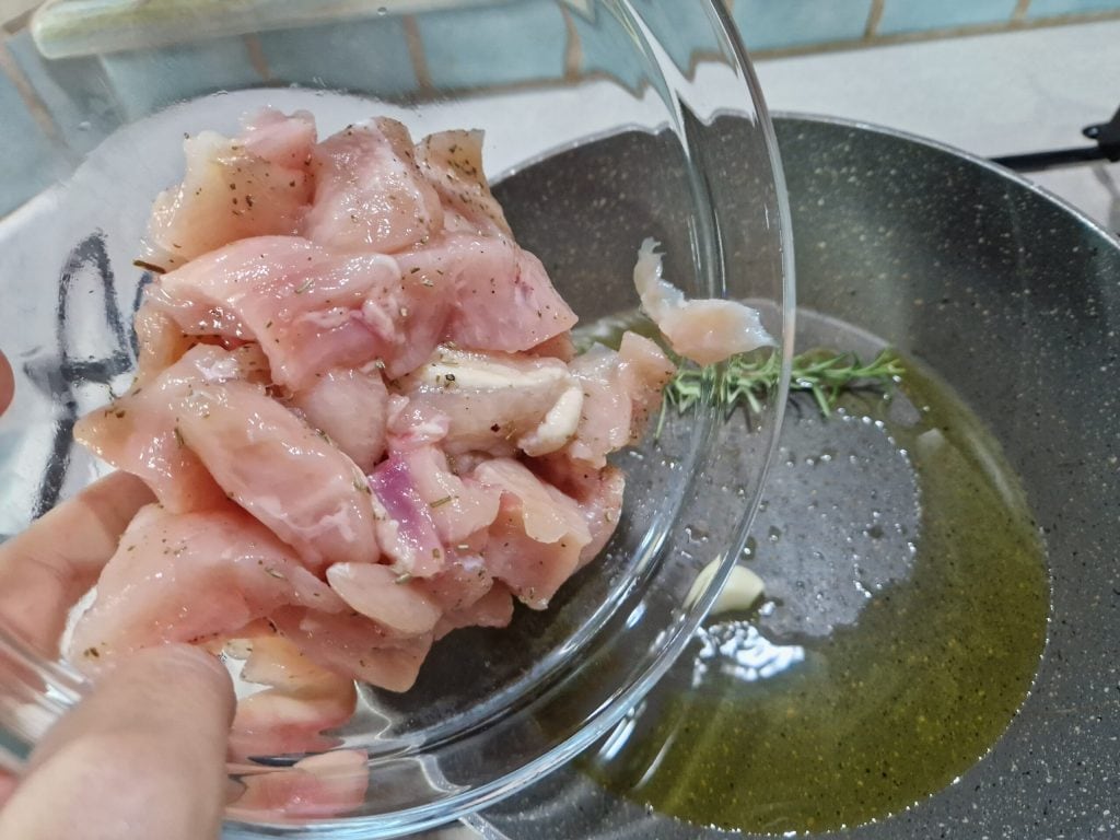 Les morceaux de poulet à la citrouille