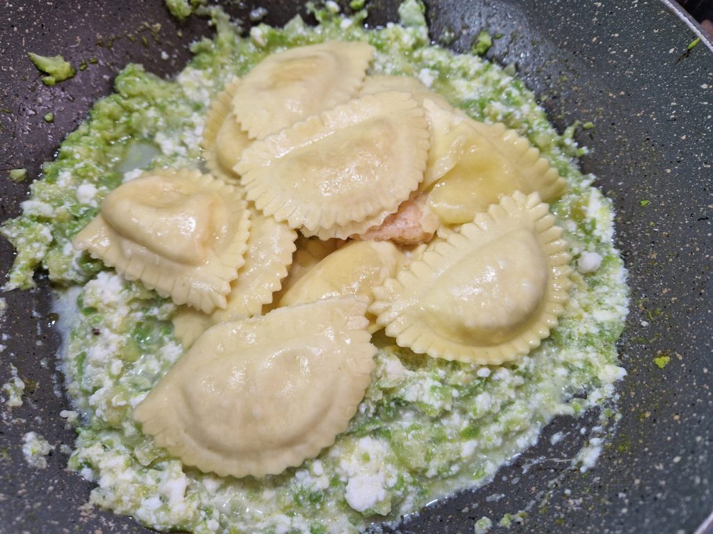 Les raviolis à la crème de ricotta et courgettes